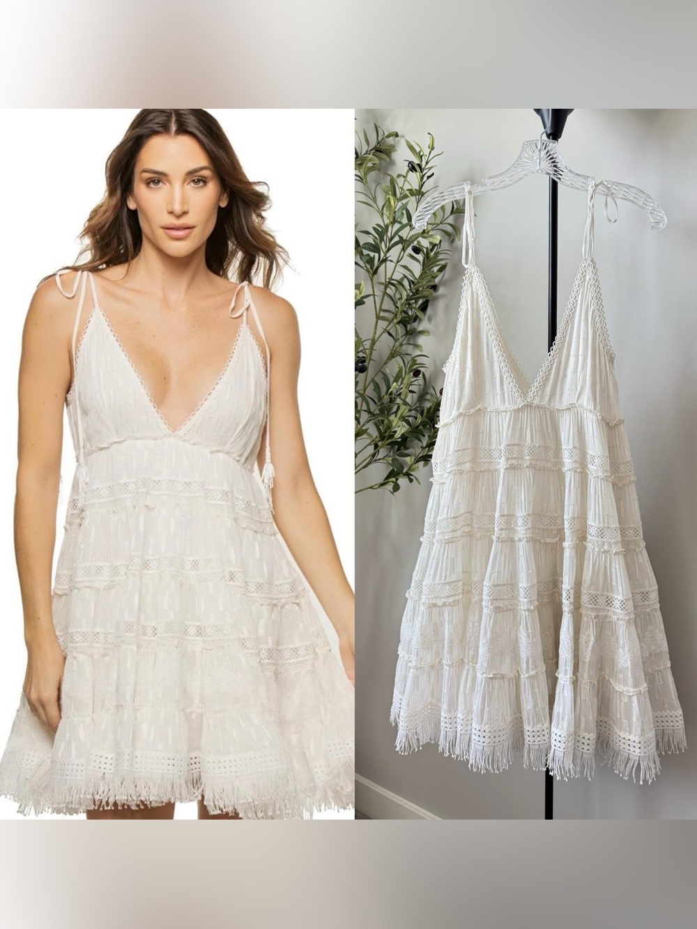 Rococo Sand Off White Mini Dress